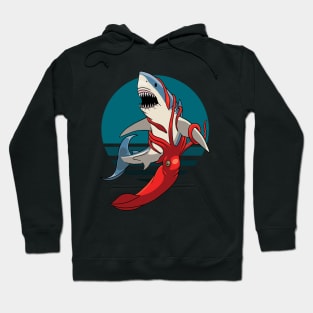 Great white shark and giant squid Hoodie